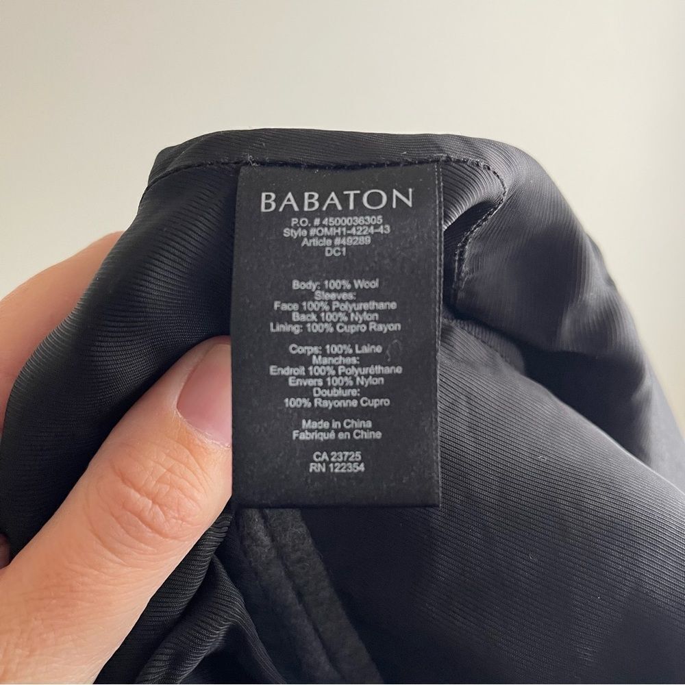 Babaton Charcoal Grey Wool Blazer with Black Faux Leather Sleeves Size 0 - Picture 7 of 8